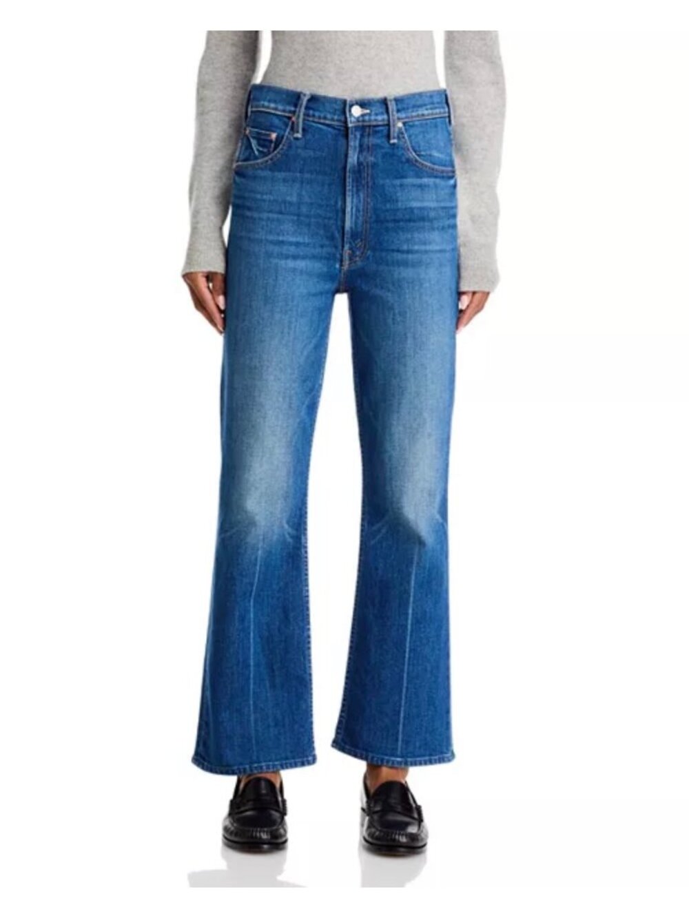 MOTHER The Scooter High Rise Ankle Bootcut Jeans It's A Small World Size 27 - Picture 7 of 16